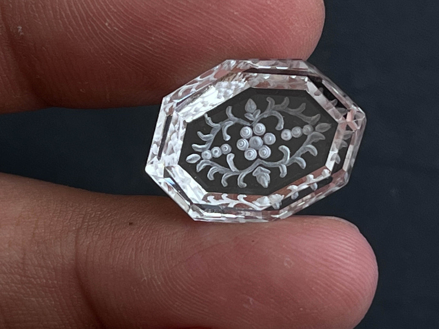 Natural Crystal Handcarved Fantasy cut reverse carving, 16.40 Carats, 15x20x7mm Beadsforyourjewelry