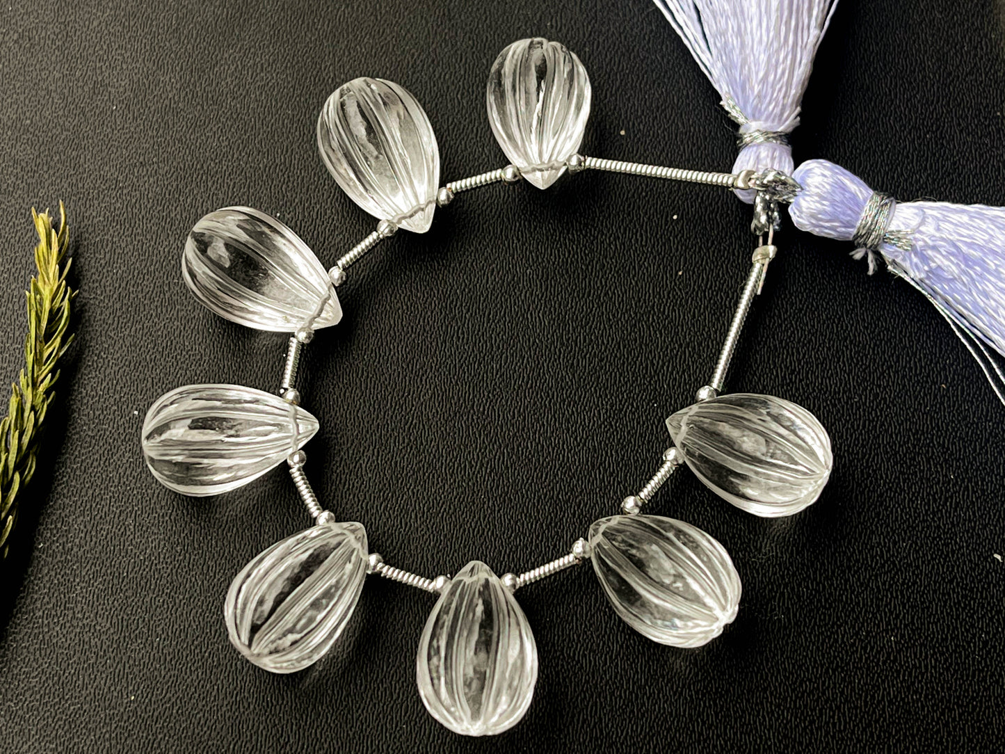 Natural Crystal Quartz Carved Drops Beadsforyourjewelry