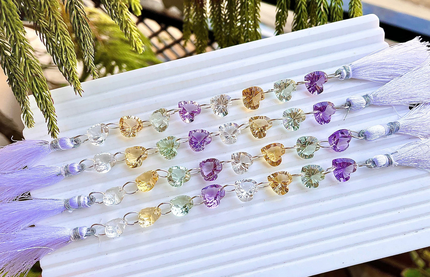 Natural Gemstones Heart Shape Concave Cut Double Drill Beads Beadsforyourjewelry