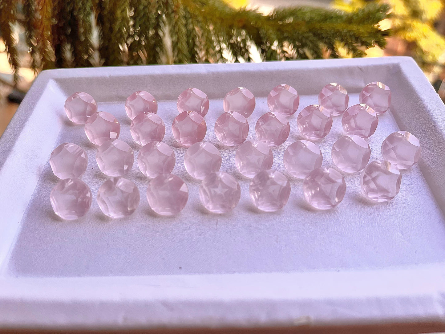 Natural Gemstones Round Shape Star Step Concave Cut Pairs Beadsforyourjewelry