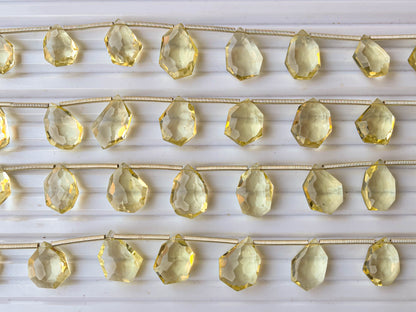 Natural Lemon Quartz uneven shape hammered cut beads Beadsforyourjewelry