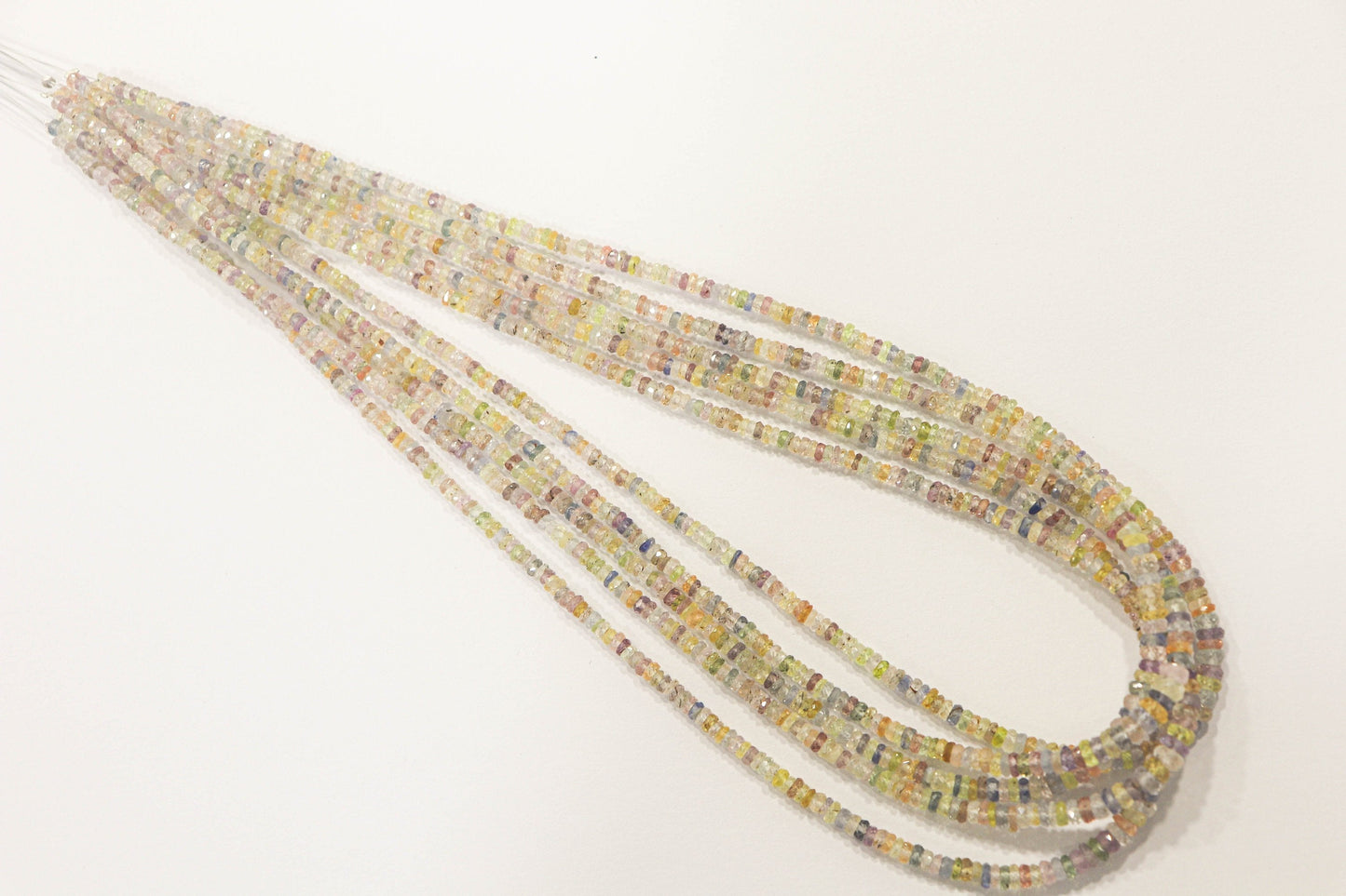 Natural Multi Sapphire Rondelle Beads Faceted | 16 Inch | 2.50mm to 5mm | Top Quality | Natural Gemstone Beads for jewelry making Beadsforyourjewelry