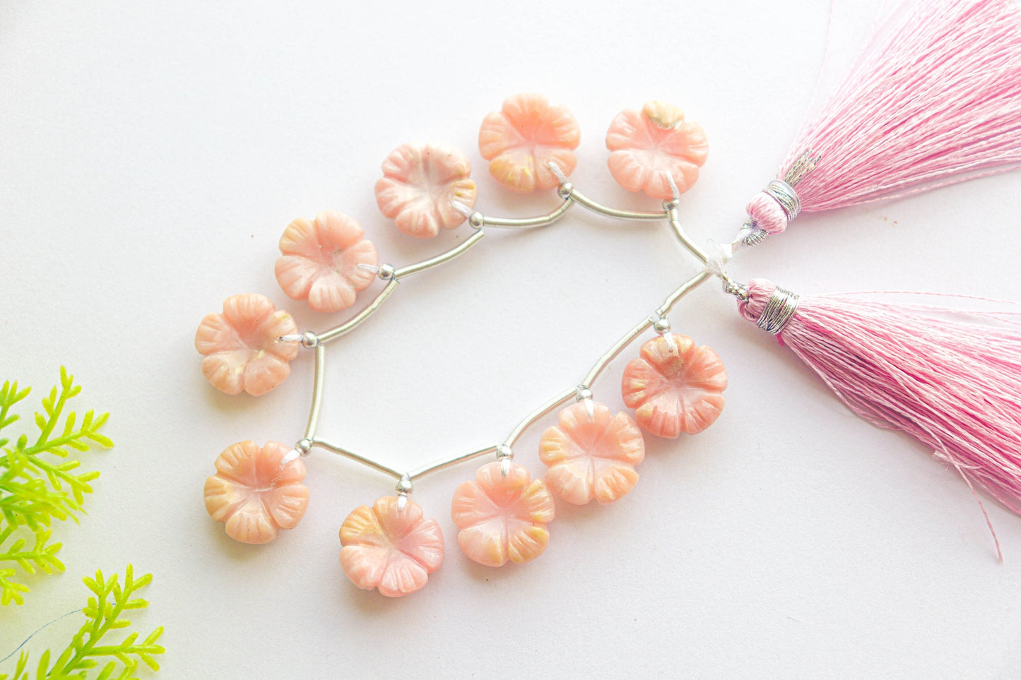 Natural Pink Opal Flower Carving Beads | 15x15mm | 10 Pieces | Natural Gemstone | Beadsforyourjewellery BFYJ1173-4 Beadsforyourjewelry