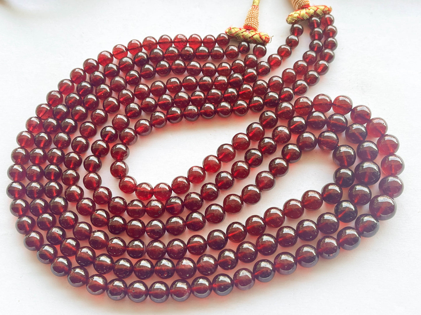 Natural Ruby Glass Filled Sphere Shape Beads | 21 Inch Beadsforyourjewelry