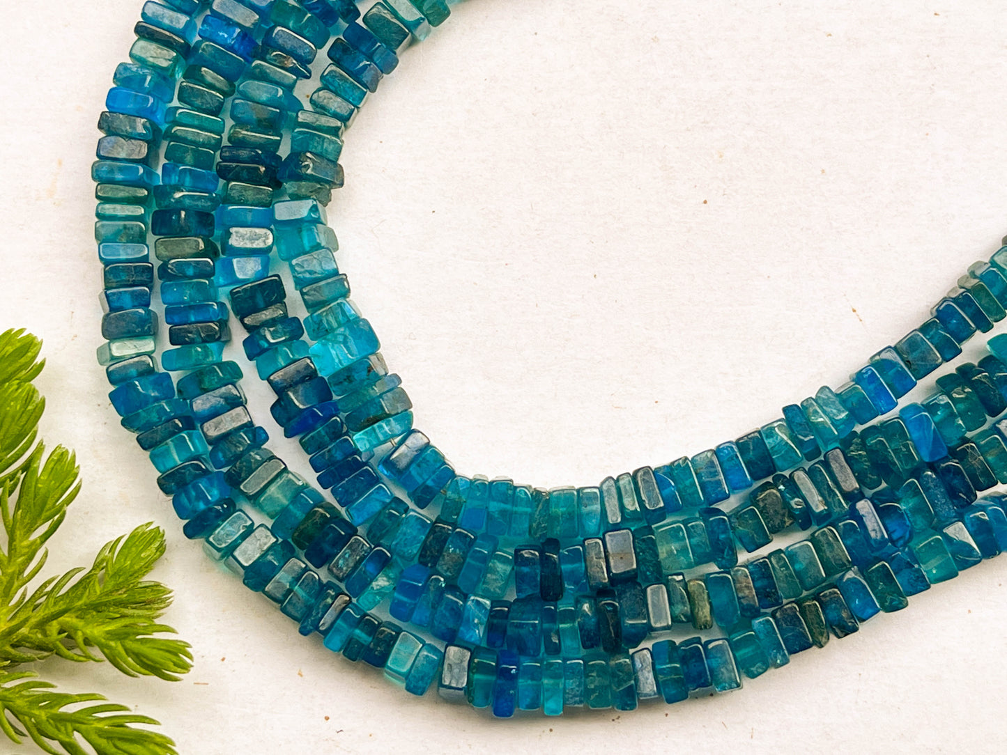 Neon Apatite Square Heishi shape beads Beadsforyourjewelry