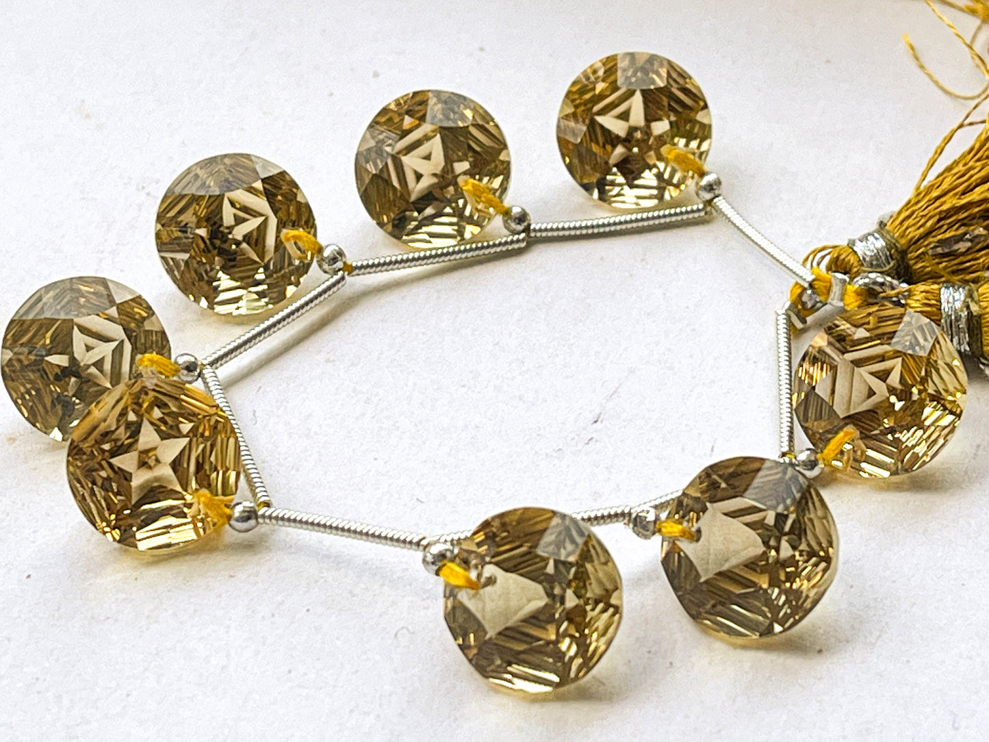 Olive Quartz Round Star Concave Cut Beads Beadsforyourjewelry