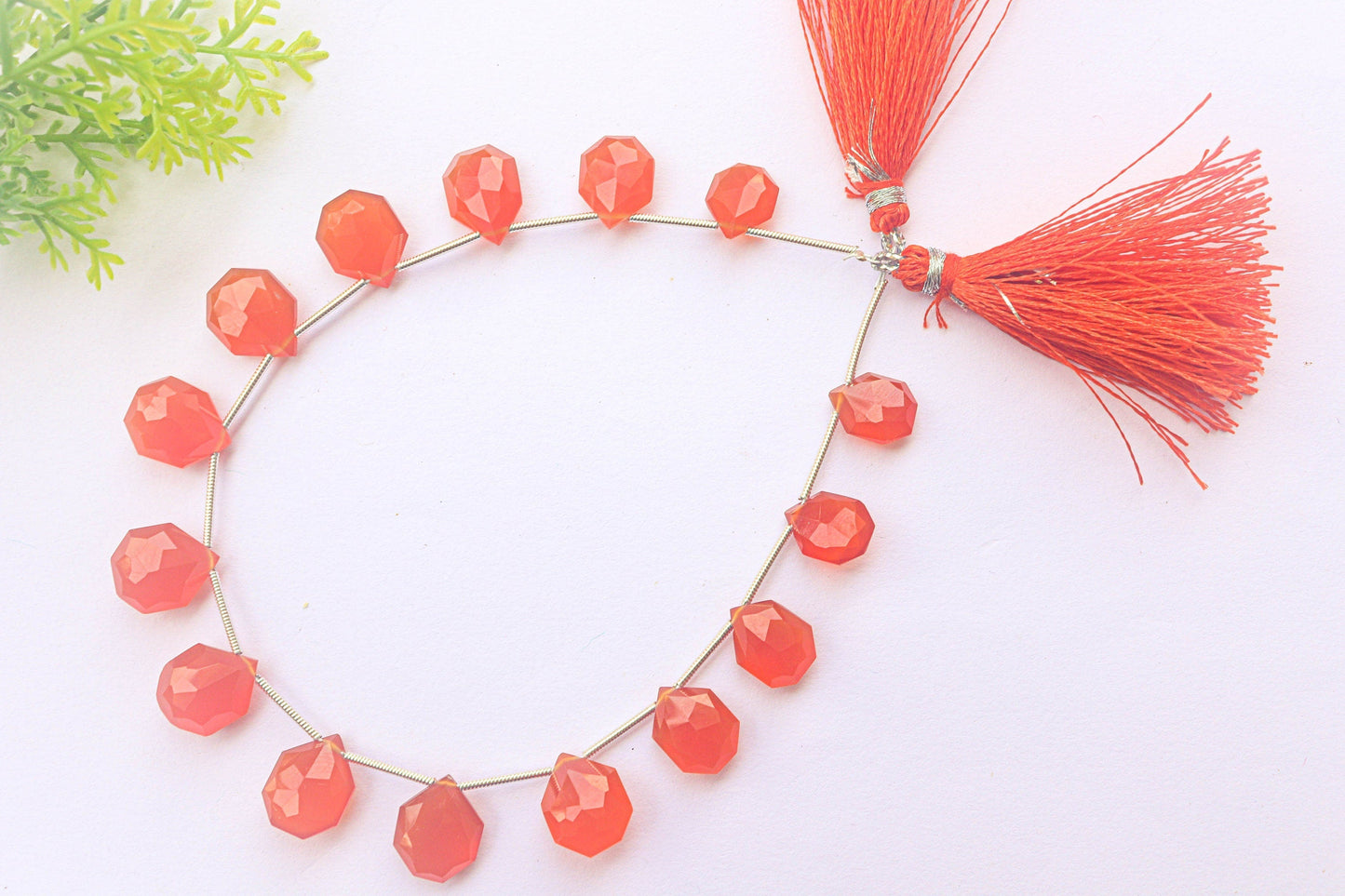 Orange Onyx Faceted Tumble Shape Drops | 8x11mm to 10x13mm | 15 Pieces | Natural Gemstone for Jewelry | Beads for jewelry | Beadsforyourjewelry