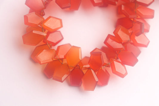 Orange Onyx Gemstone Geometrical Slice Cut Beads Beadsforyourjewelry