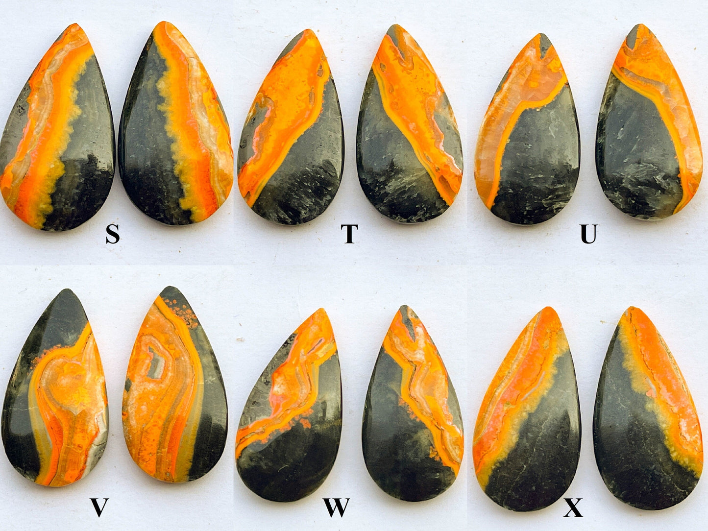 Pair of BUMBLEBEE JASPER Pear Shape Briolette BATCH1 Beadsforyourjewelry