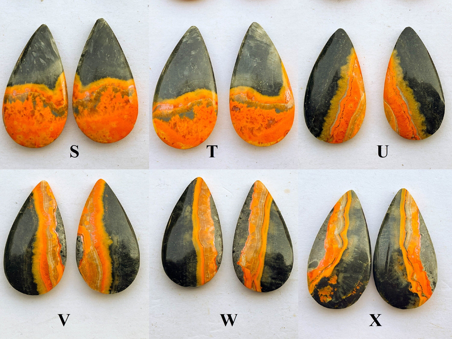 Pair of BUMBLEBEE JASPER Pear Shape Briolette Beadsforyourjewelry