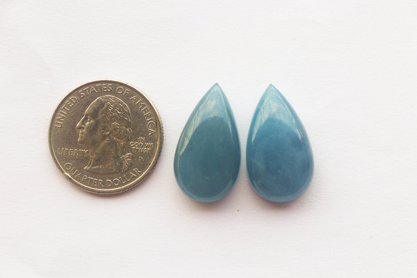 Pair of Natural Aquamarine Cabochon Pear Shape | 14x26mm | Hand Polished Aquamarine Loose Gemstone, Natural Aquamarine for jewelry Beadsforyourjewelry