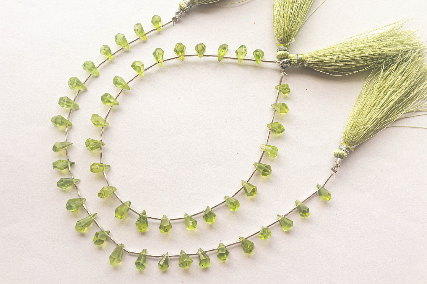 Peridot Gemstone Tumble Shape Faceted Drops | 4x7mm to 6x8mm | 25 Pieces | Natural Gemstone for Jewelry | Beads for jewelry | Beadsforyourjewelry