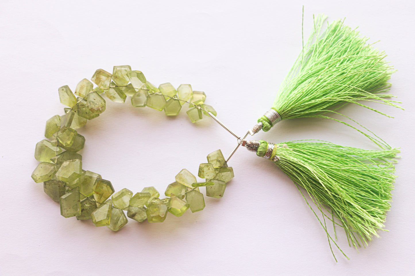 Peridot gemstone Slice cut beads Beadsforyourjewelry