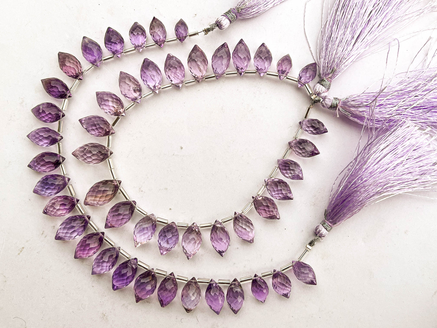 Pink Amethyst Faceted Rice Drops Beads Beadsforyourjewelry