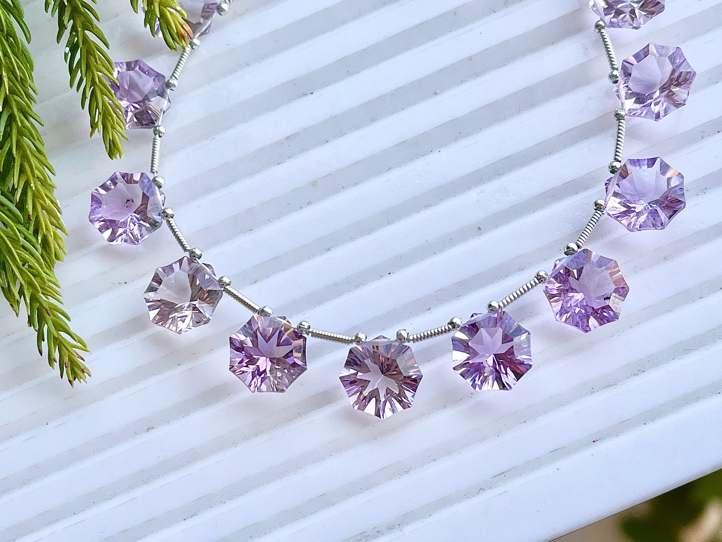 Pink Amethyst Octagon Star Diamond Cut Beads Beadsforyourjewelry