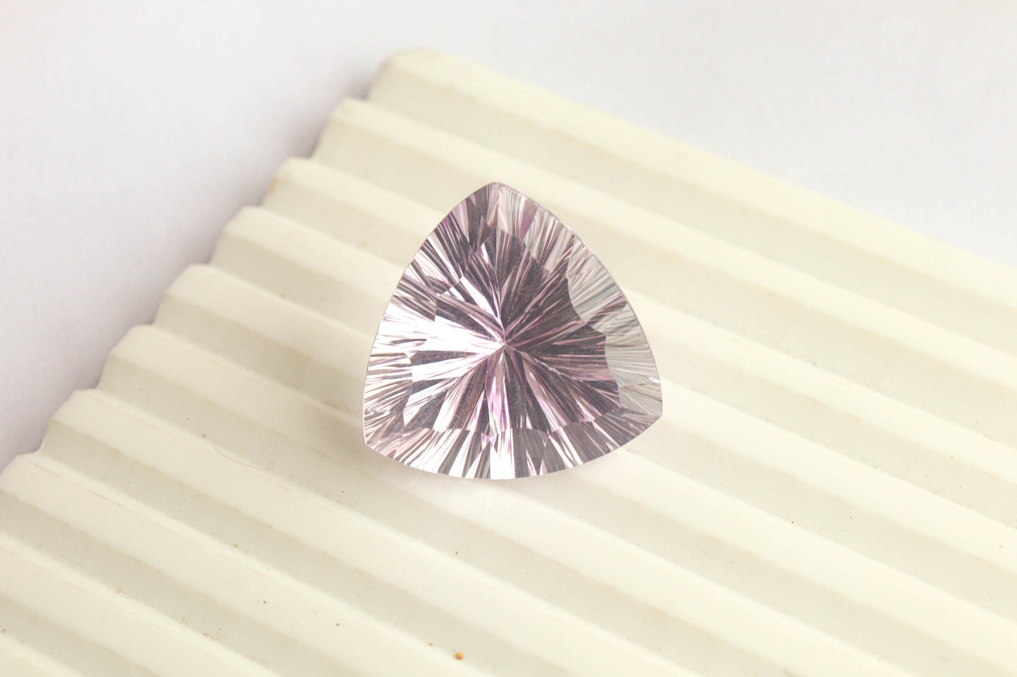 Pink Amethyst Trillion Concave Cut Gemstone | 24x24mm | Natural Pink Color Amethyst Loose Gemstone Jewelry BFYJ1332 Beadsforyourjewelry