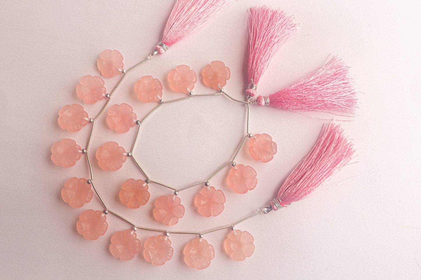 Pink Onyx Flower Carving Beads Beadsforyourjewelry