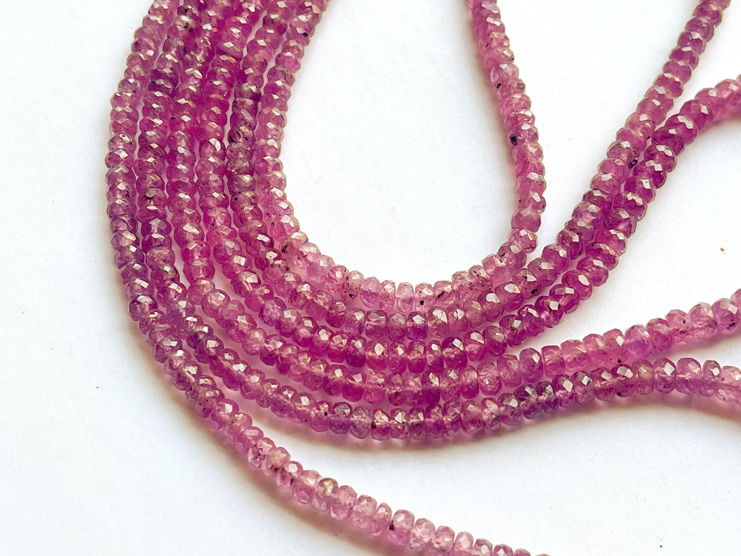 Pink Sapphire Faceted Rondelle Beads Beadsforyourjewelry