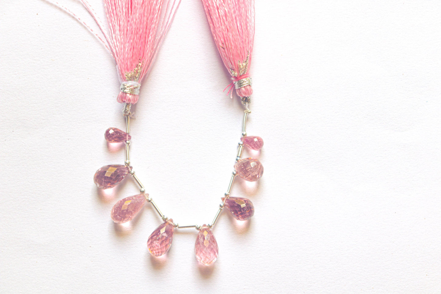 Pink Tourmaline Faceted Drops | 4x7mm to 7x12mm | 8 Pieces | Natural Tourmaline Gemstone | Beadsforyourjewellery Beadsforyourjewelry