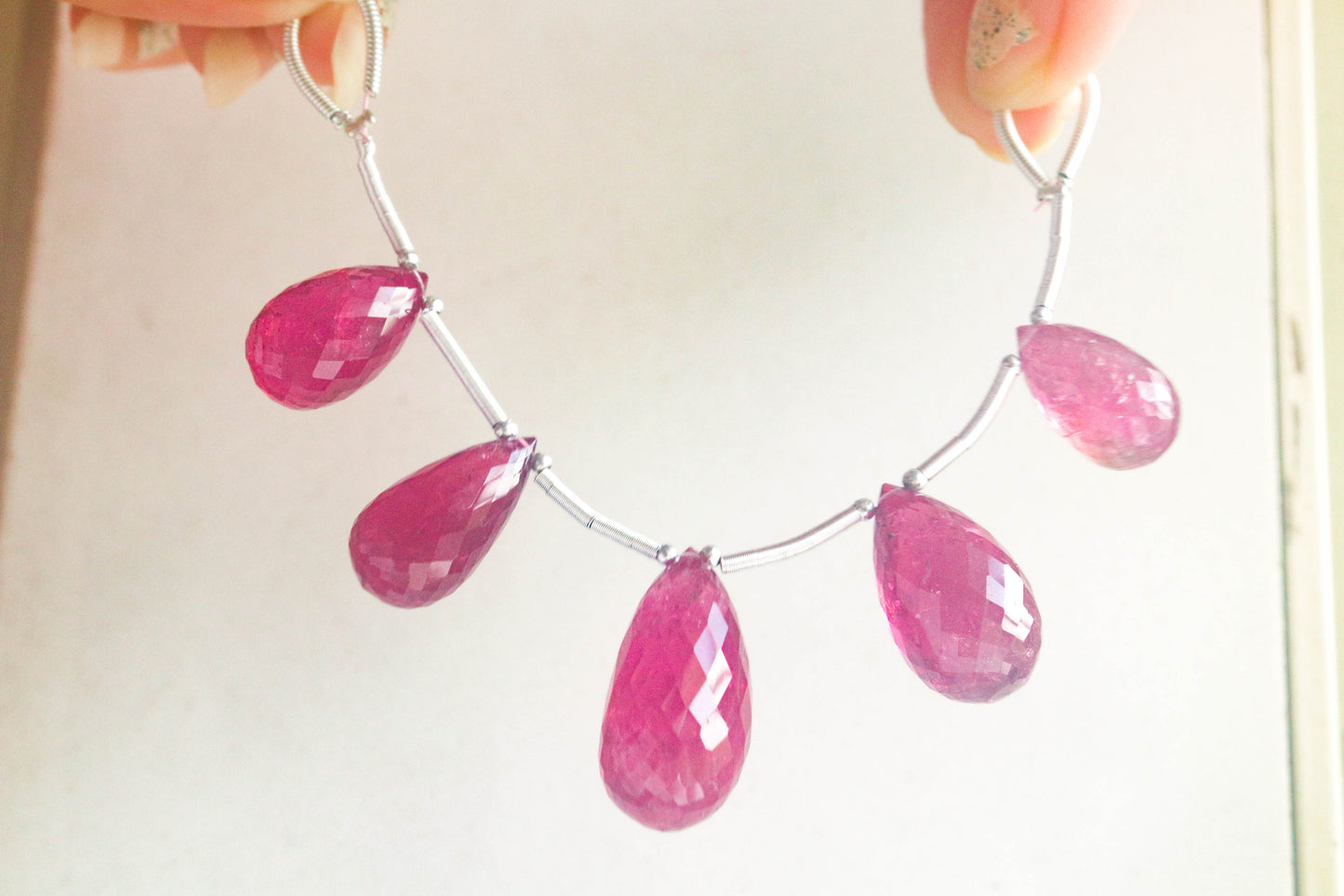 Pink Tourmaline Faceted Drops Beadsforyourjewelry