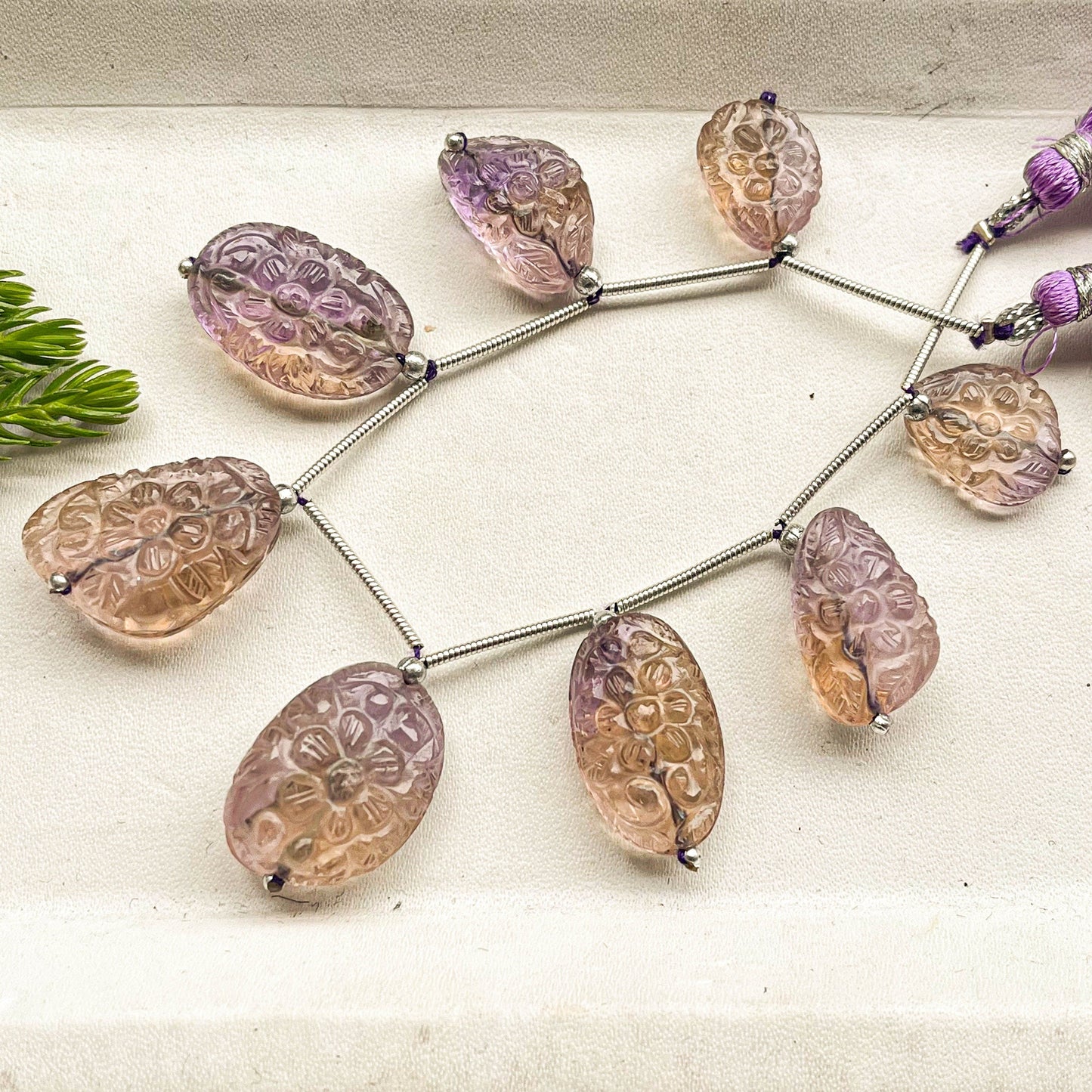 Rare! Ametrine Flower carved Tumble Beads Beadsforyourjewelry
