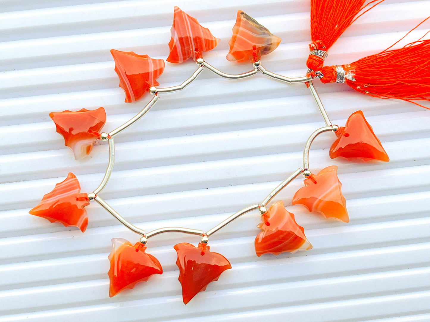 Red Banded Agate Bat Shape Beads Beadsforyourjewelry