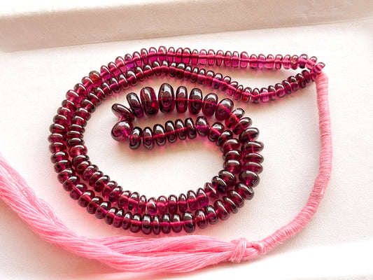 Rhodolite Garnet Smooth Rondelle Shape Beads Beadsforyourjewelry