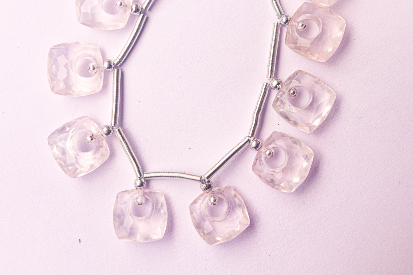 Rose Quartz Fancy Cushion Shape Hoop Beadsforyourjewelry