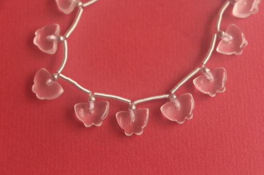 Rose Quartz Gemstone Butterfly Shape Beads Beadsforyourjewelry