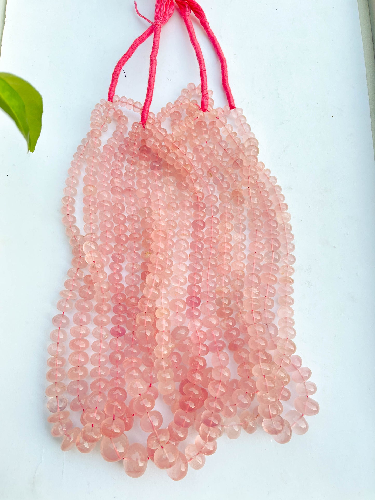 Rose Quartz Smooth Rondelle Beads Beadsforyourjewelry