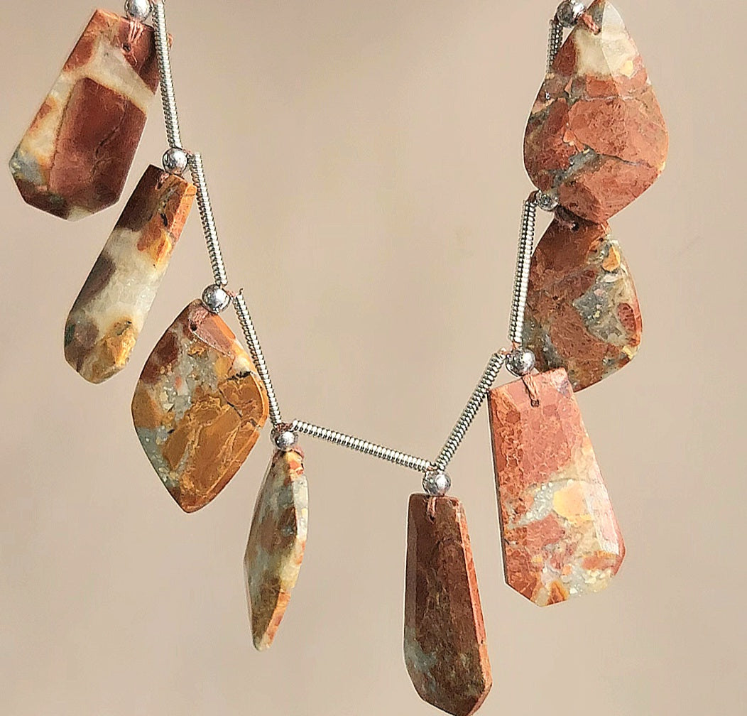 Natural Maligano Jasper Gemstone Fancy Crown Cut Pairs