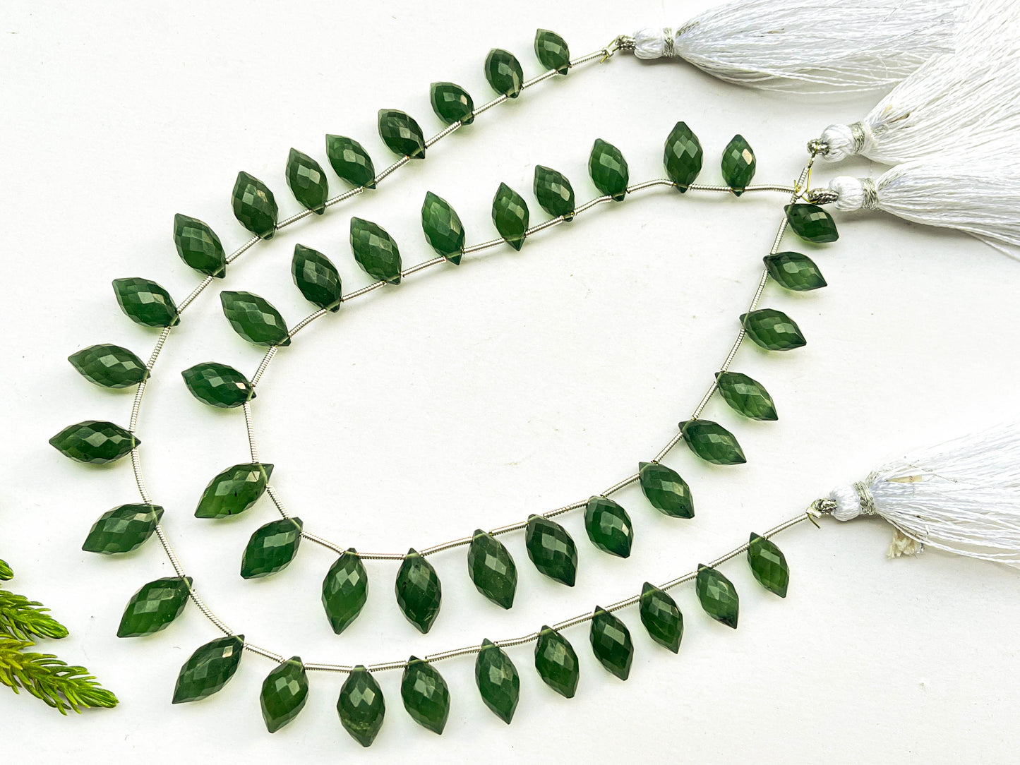 Serpentine Drops Faceted Rice Shape Briolette Beads, Natural Serpentine Gemstone for Jewelry, 6x11mm to 6x14mm, 8 Inch String, 22 Pieces Beadsforyourjewelry
