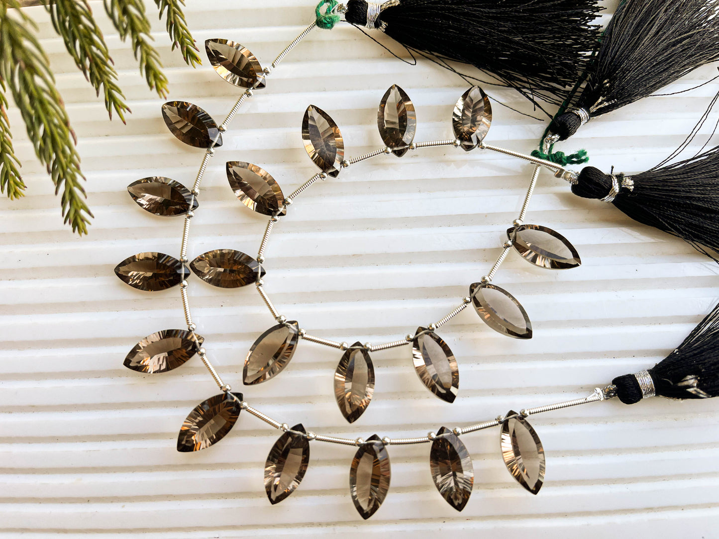 Smoky Quartz Concave cut Marquise Shape Beads Beadsforyourjewelry