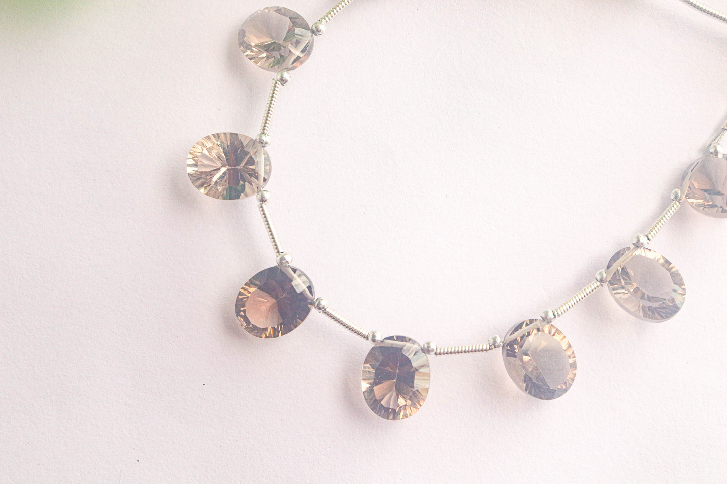 Smoky Quartz Concave cut Oval Shape Beads Beadsforyourjewelry