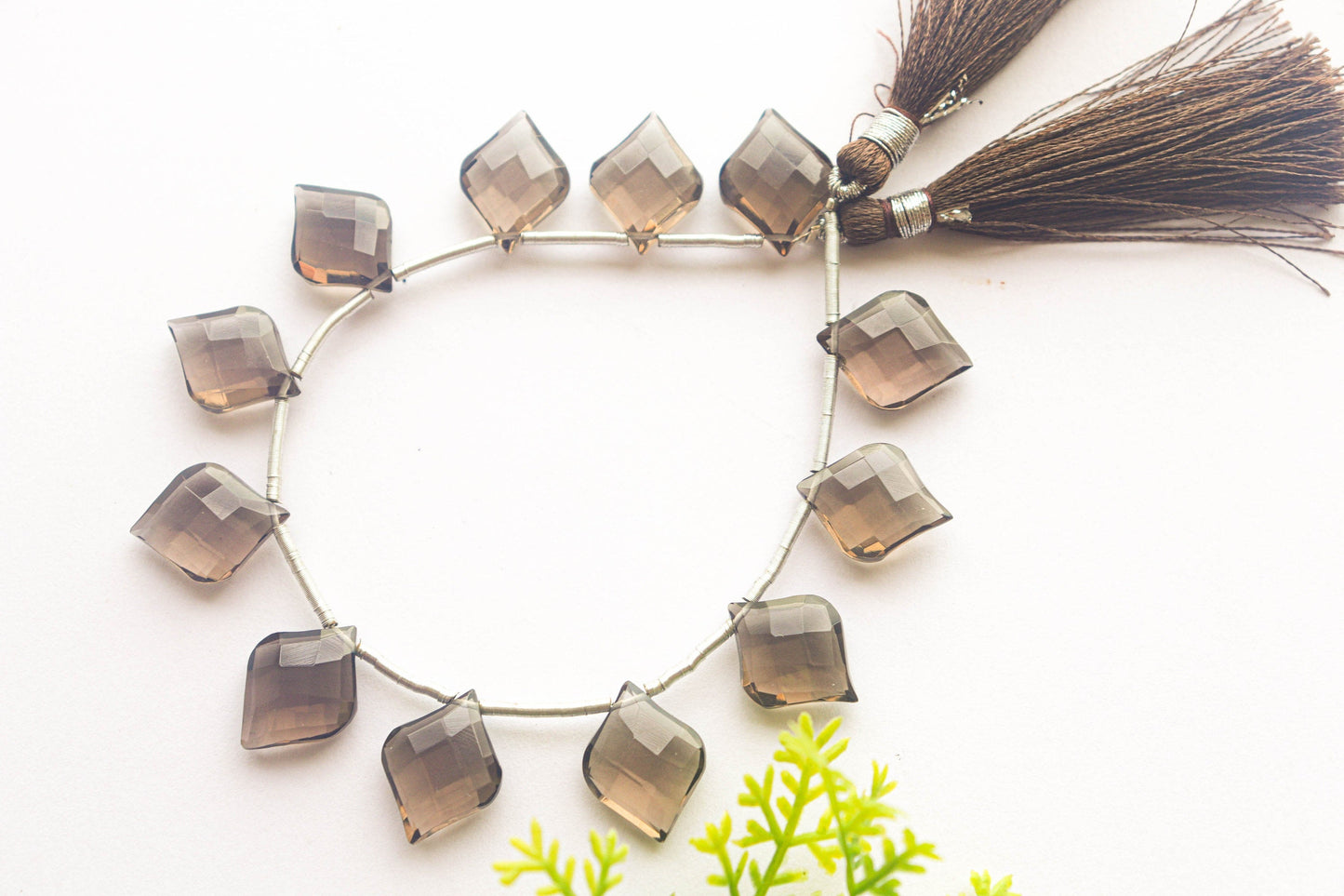 Smoky Quartz Fancy Shape | 13x17mm | 12 Pieces | 7 inch String | Natural Gemstone | Beadsforyourjewellery Beadsforyourjewelry