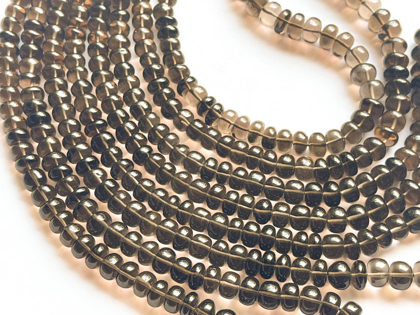 Smoky Quartz Smooth Rondelle Beads Beadsforyourjewelry