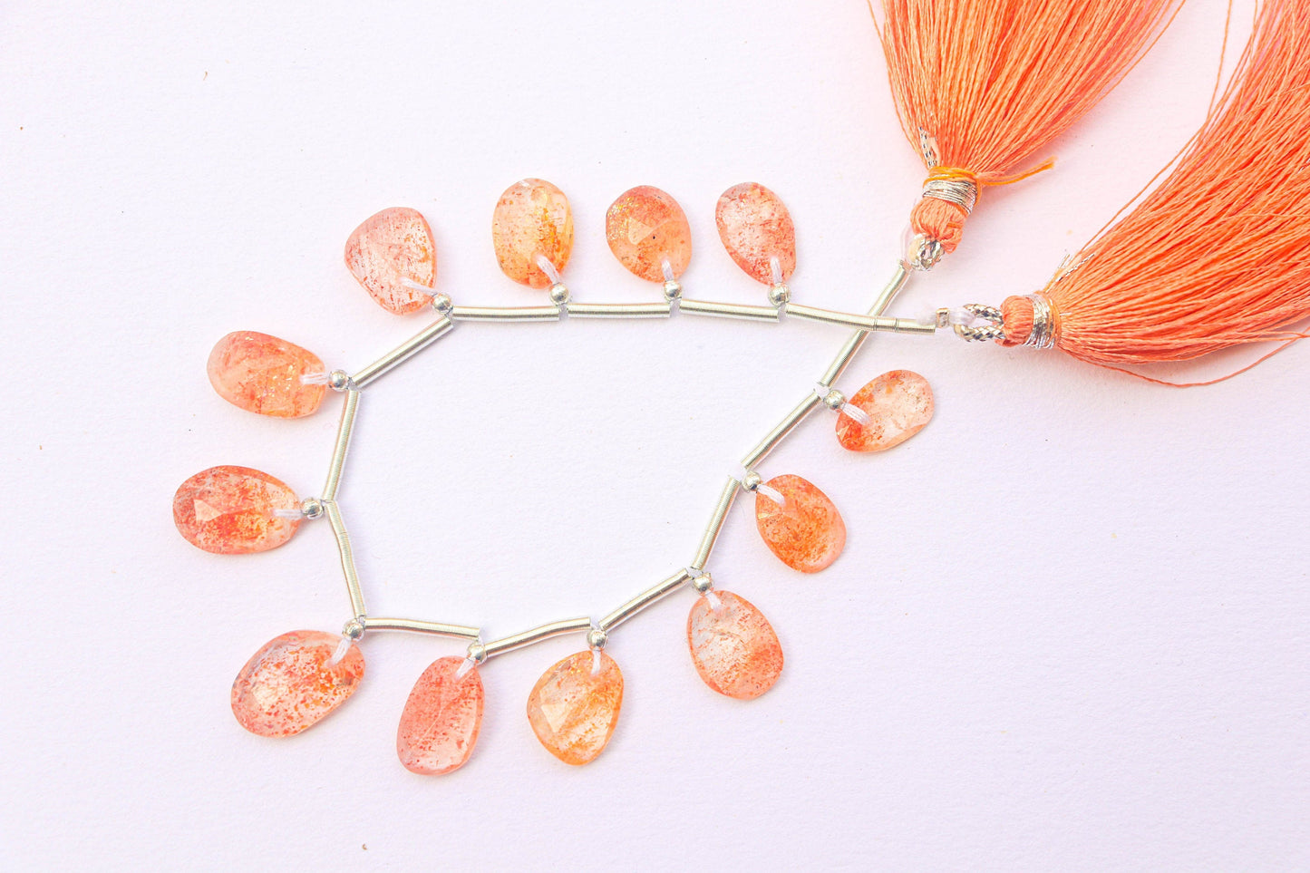 Sunstone Faceted Uneven Shape Rose cut Briolette Beads | 12 Pieces | Natural Sunstone Gemstone Beads | Beadsforyourjewelry BFYJ1197-3 Beadsforyourjewelry