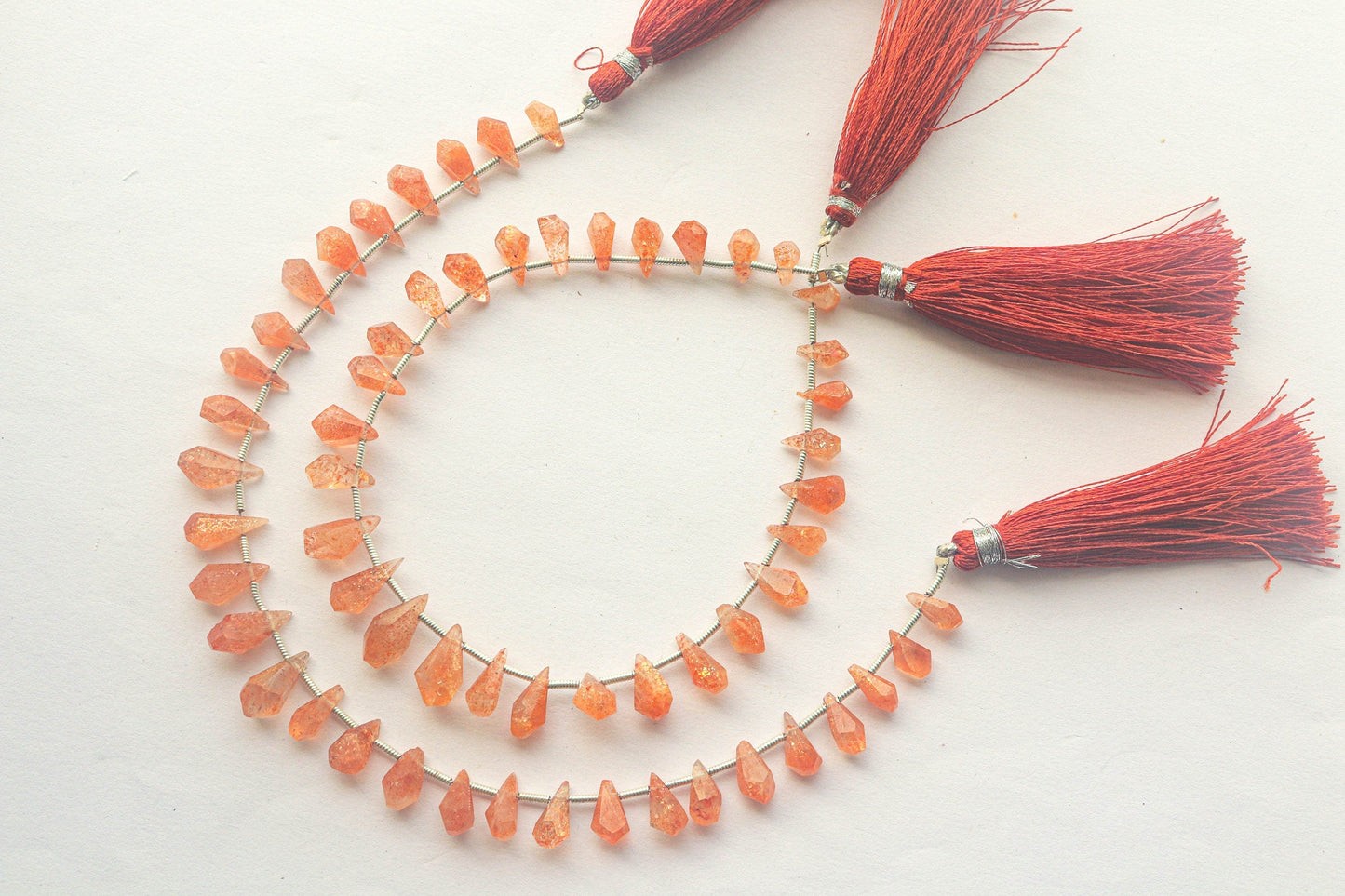 Sunstone Gemstone Tumble Shape Faceted Drops | 4x8mm to 6x12mm | 30 Pieces | Natural Gemstone for Jewelry | Beads for jewelry | Beadsforyourjewelry