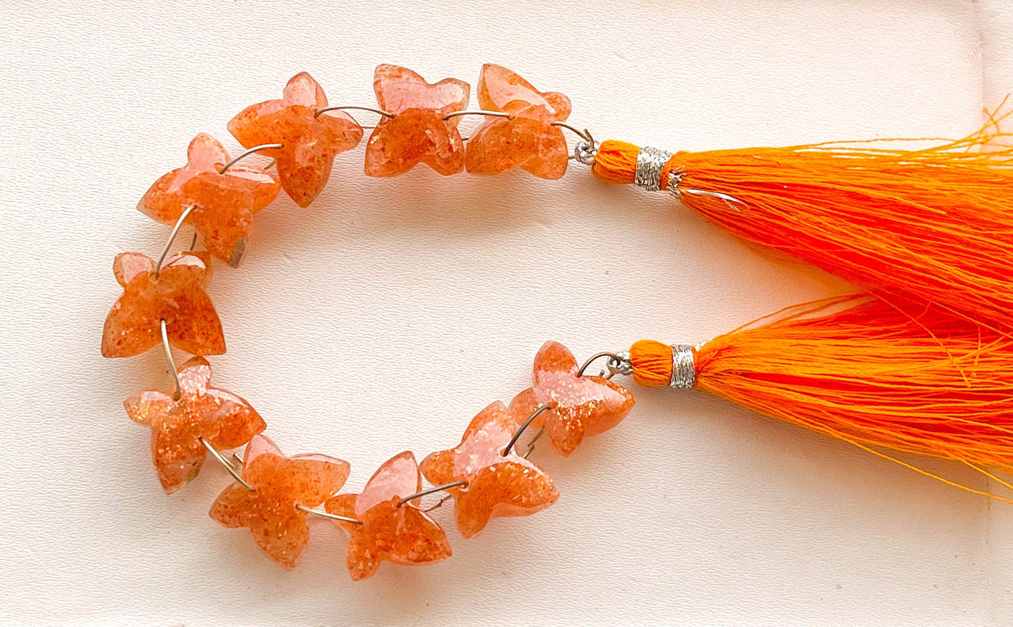 Sunstone Smooth Butterfly Shape Double Drill Beads, Rare Gemstone Design for Jewelry Making, 10x12mm, 10 Pieces String Beadsforyourjewelry