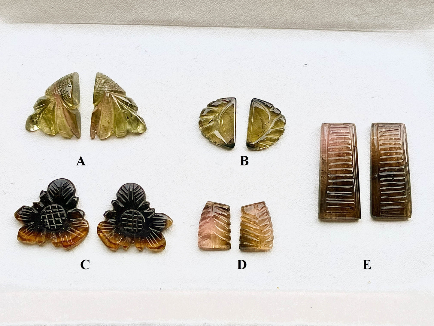 Tourmaline Carvings Set 10 Beadsforyourjewelry