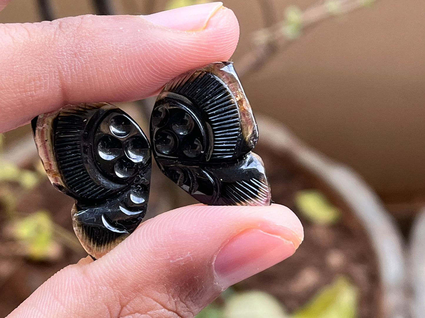Tourmaline Carvings Set 6 - Butterfly Beadsforyourjewelry