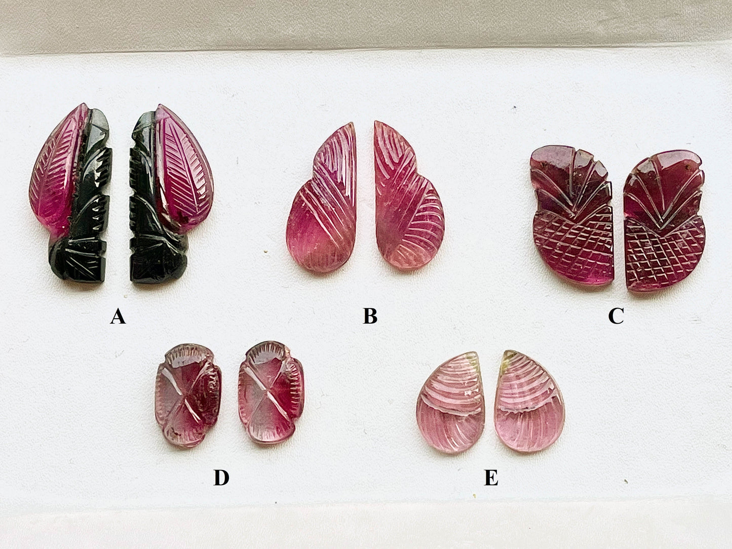 Tourmaline Carvings Set 9 Beadsforyourjewelry