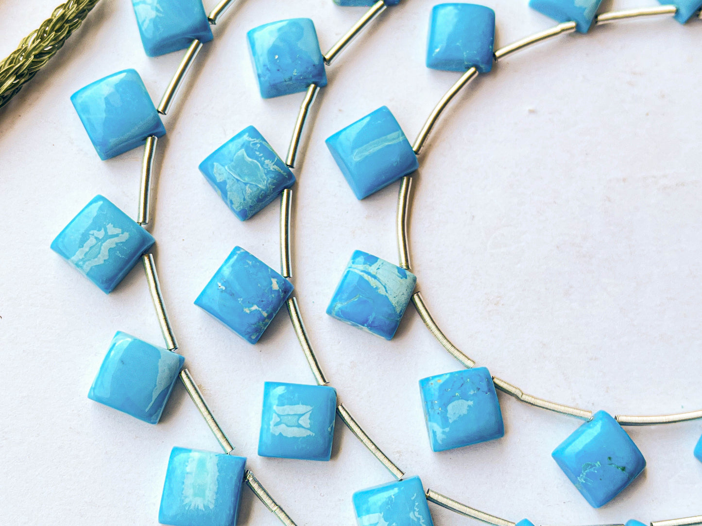 Turquoise Square Shape Flat Back Cabochons Beads Beadsforyourjewelry