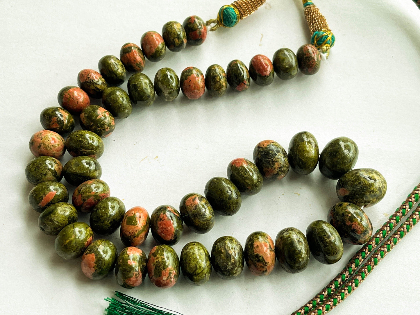 Unakite Rondelle Beads, Unakite Beads, Unakite Smooth Rondelle Beads, Natural Unakite Gemstone beads for jewelry, 16 Inches Beadsforyourjewelry