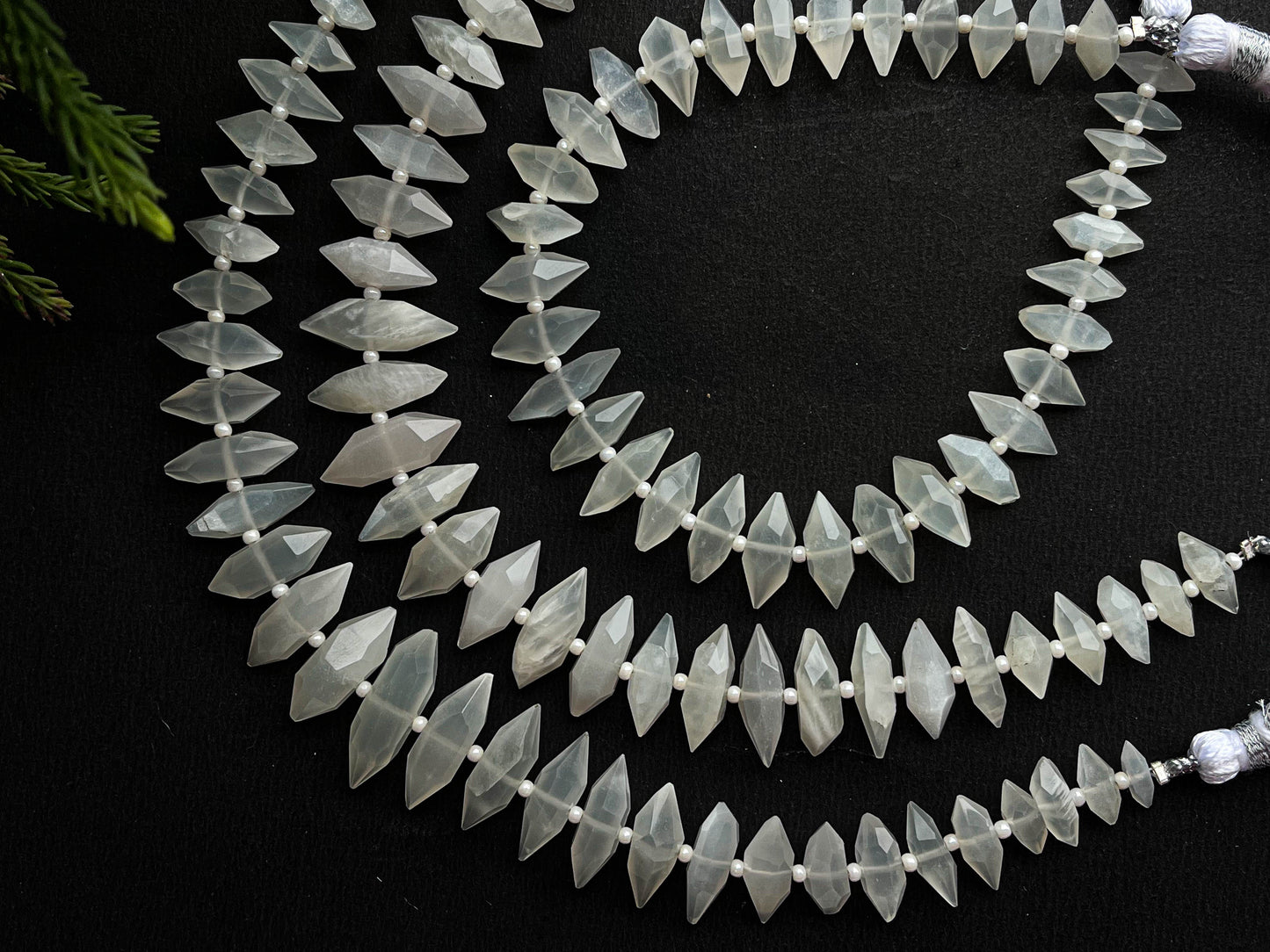 White Moonstone Faceted Tumble Shape Beads Beadsforyourjewelry