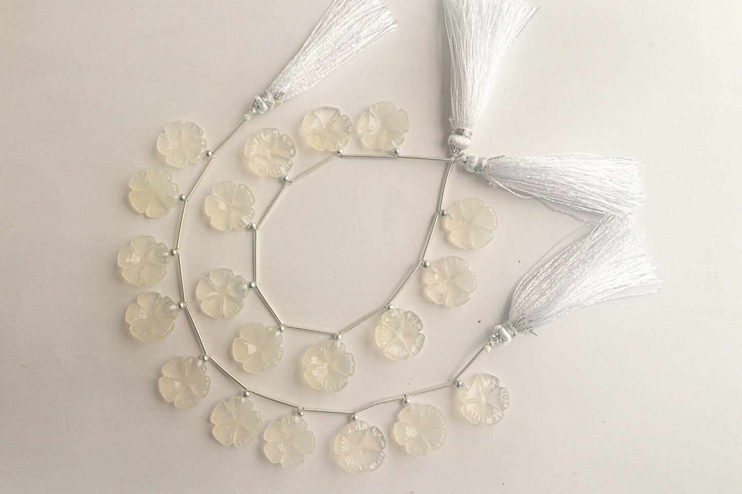 White Onyx Flower Carving Beads Beadsforyourjewelry