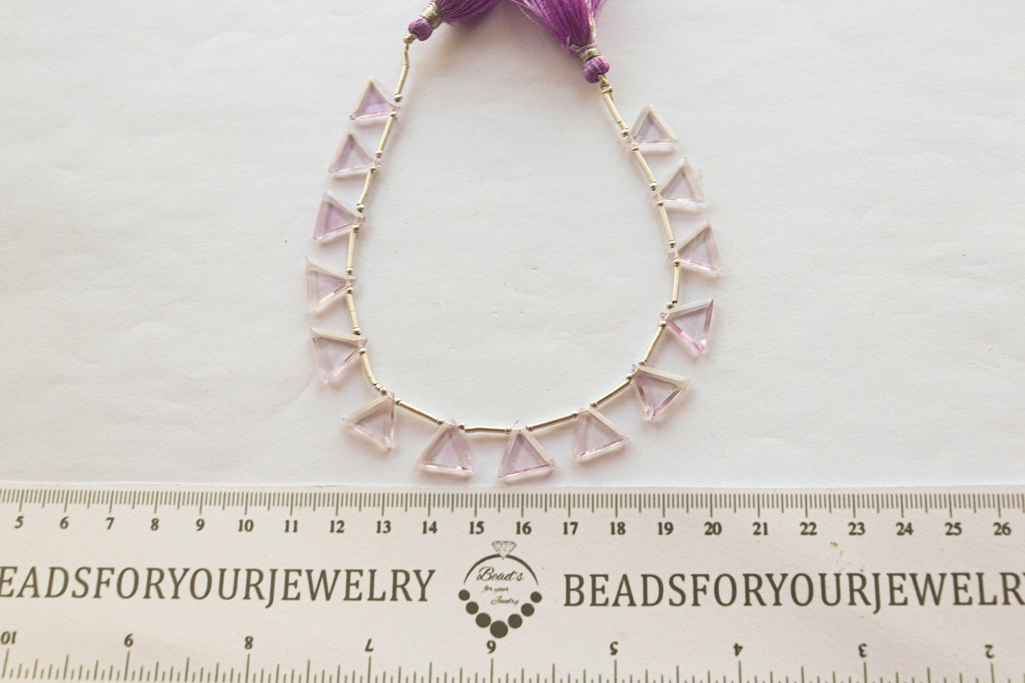 Pink Amethyst Triangle Shape Faceted Beads