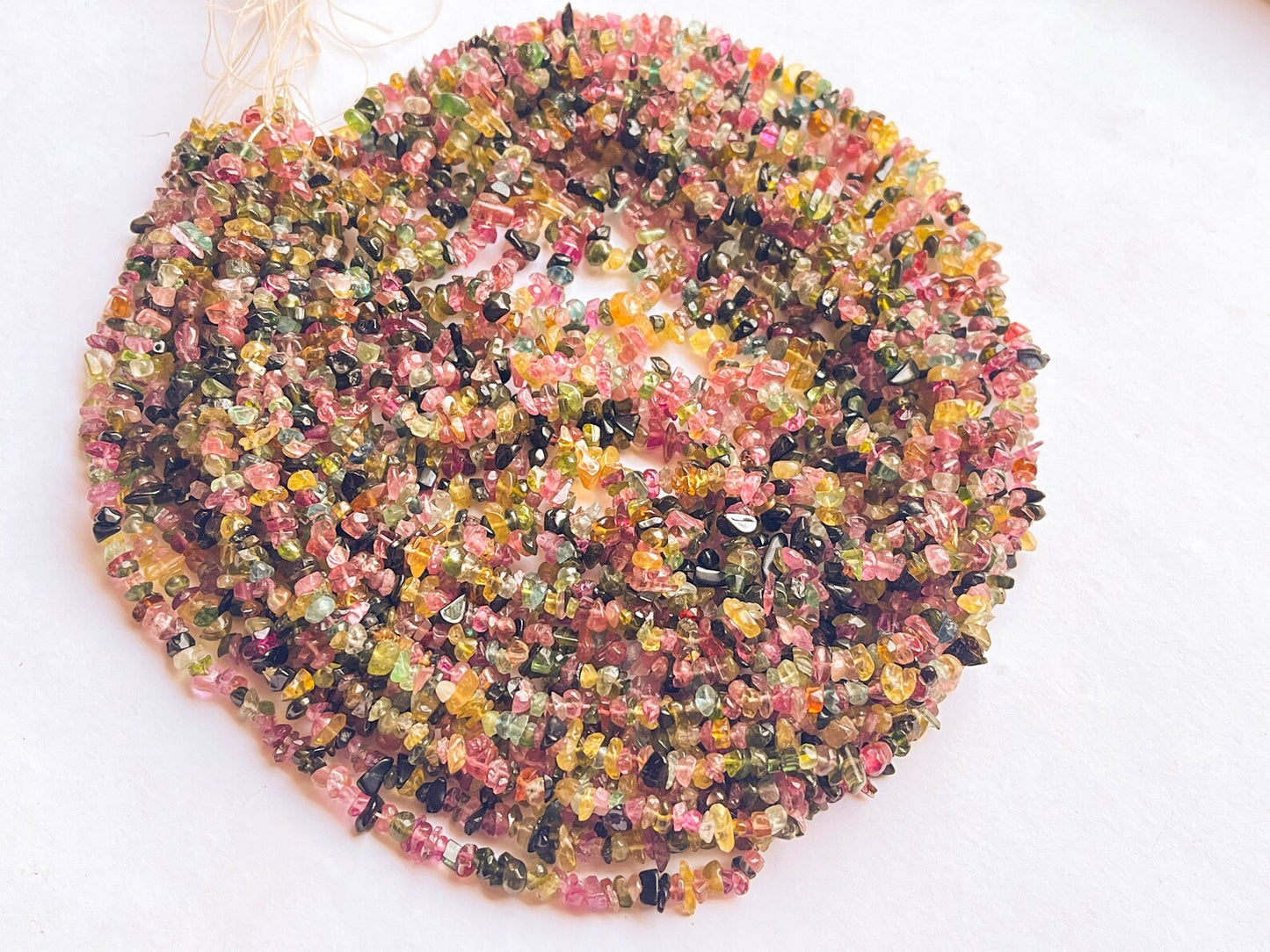 Tourmaline nuggets chip beads