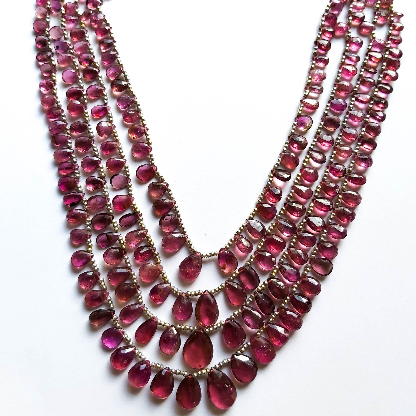 Pink Tourmaline Briolette Faceted 6X4mm-10X13mm Tourmaline beads Pink tourmaline beads Pink tourmaline gemstone for jewelry