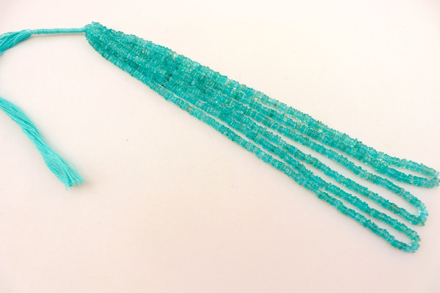 Blue Apatite Beads Smooth Square shape Heishi beads, 4mm, 110 Pieces Approx, Apatite Gemstone beads for Jewelry making